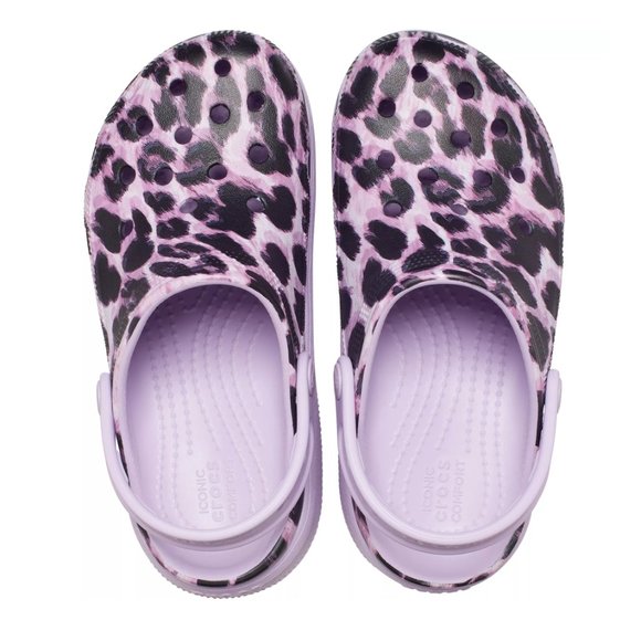 CROCS Classic Lavender Leopard Animal Print Cutie Clogs, size 5 - Picture 3 of 9